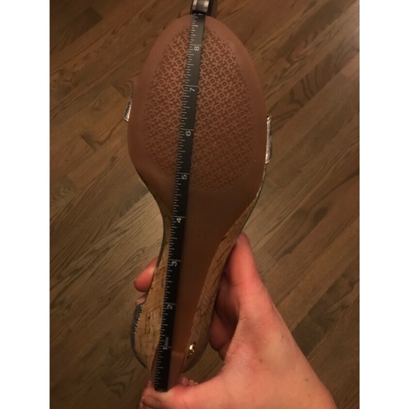 Tory Burch Silver Savannah Wedge Sandals - Picture 6 of 7